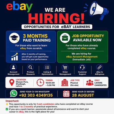 eBay virtual assistant hiring opportunity