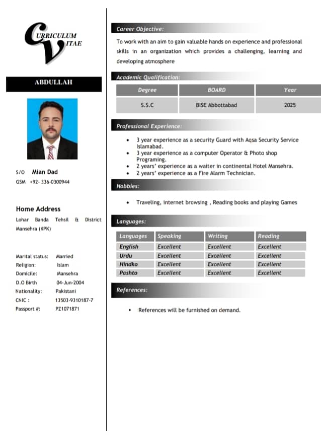 Job required 0