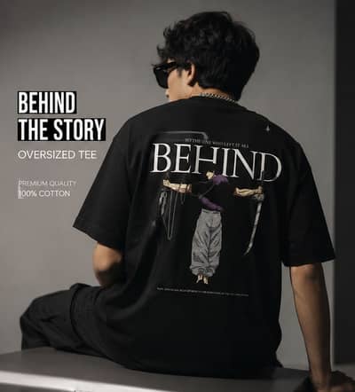 Mens Premium Cotton Anime Black T-Shirt - Oversized Casual Streetwear