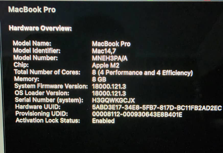 Macbook Pro M2 Chip 16