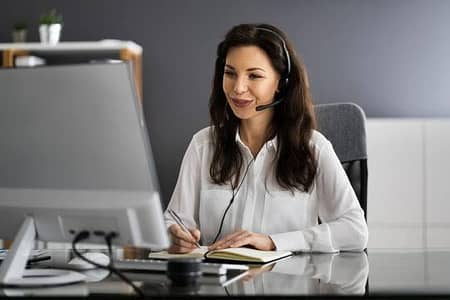 female office assistant customer