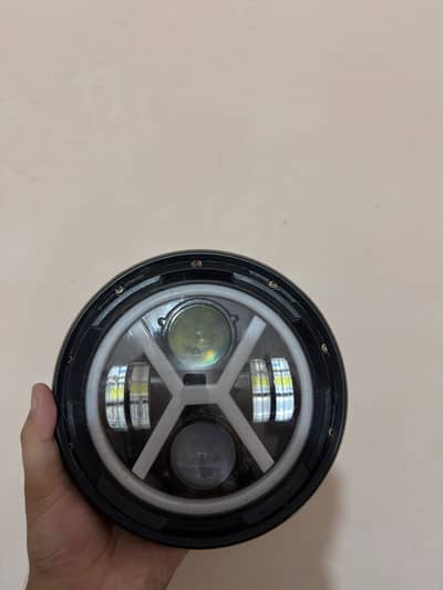Ybr esd converted to g fancy head light with metal cowl &light holder