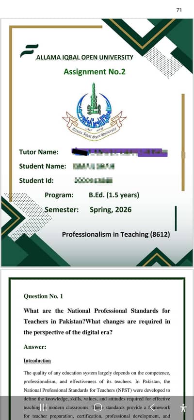 AIOU Spring Assigments