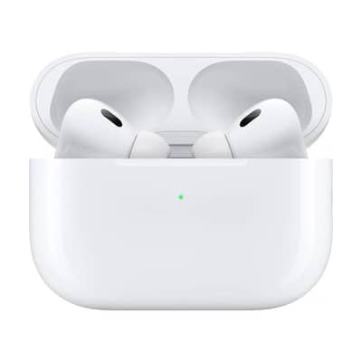 white Bluetooth Earbuds with charger
