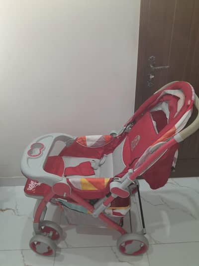 Imported Baby Pram – Red Color | Excellent Condition