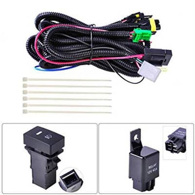 Premium Plug And Play Fog Light Wiring harness kit with relay & Switch