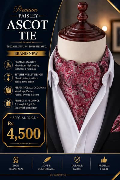 “Elevate Your Style. Wear the Elegance with Premium Ascot/Cravat”