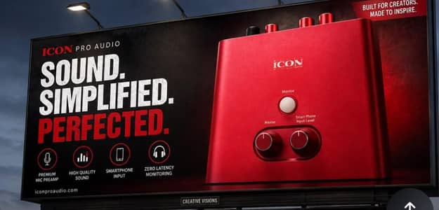 iCON Audio Interface Mixer for Recording & Live Streaming. - Red