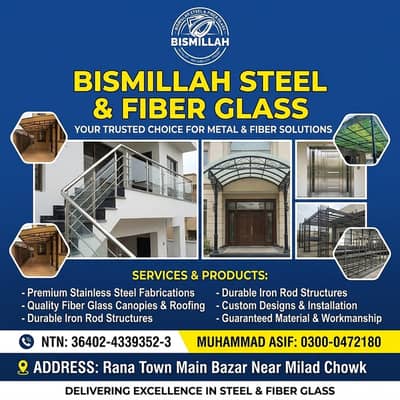 fiber shades/Railing/Iron steel Doors/Fiber glass shade/window sheds