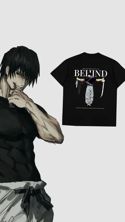 Men's Premium Cotton Anime Back Print T-Shirt – Oversized Casual