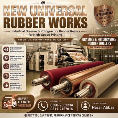 Custom-Made Gravure Rubber Rollers | Durable & Precision Engineered