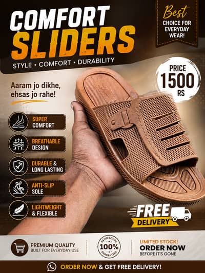 Comfort Sliders for Men | Premium Quality | Rs. 1500 | Free Delivery