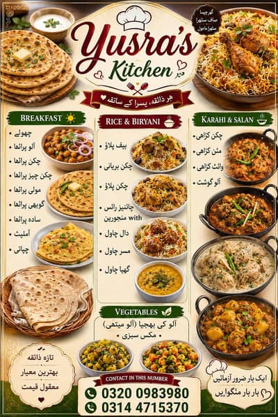 Fresh and Home made food