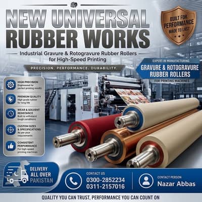 Industrial Gravure & Rotogravure Rubber Rollers for Printing Machine