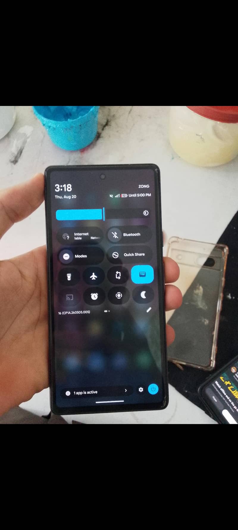 Google Pixel 7a with charge 0
