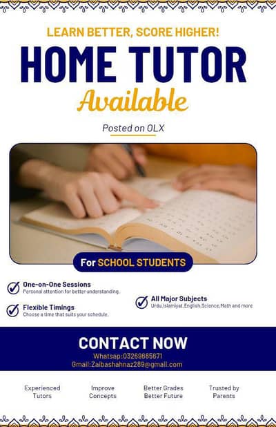 Personal online Tutor available (Grade:1 to 8)