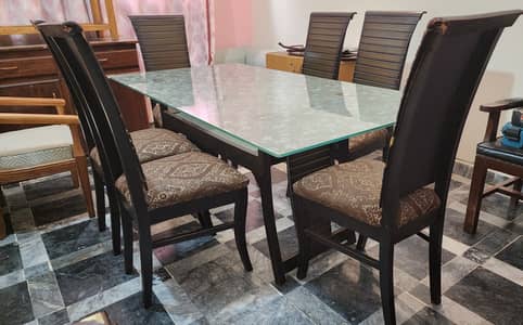 6 Seater Dining Table , wooden table with chairs , dining Table