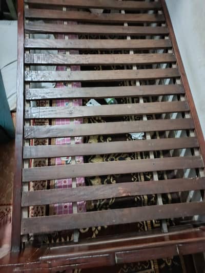PURE WOODEN SINGLE BED [USED]