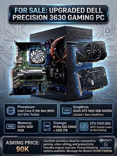 DELL 3630 UPGRADED GAMING PC