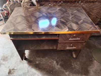 Office table+Reception table+brown sofas set+Revolving chair wheel New