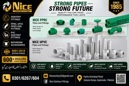NICE PPRC & UPVC Pipes | PVC Sanitary Fittings | Bathroom Accessories