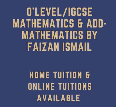 O’levels/IGCSE Mathematics tutor available