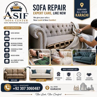 Sofa Set - Sofa Repairing - Fabric Change - Sofa Poshish - Sofa Sale