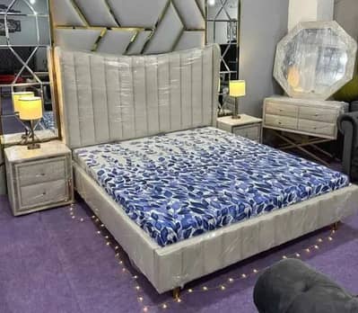 Bed Set/Double Bed/King Size Bed/Poshish Bed/Wooden Bed/Bubble Bed Se