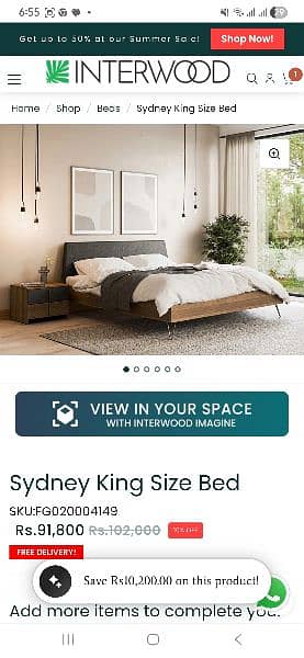 interwood wooden bed