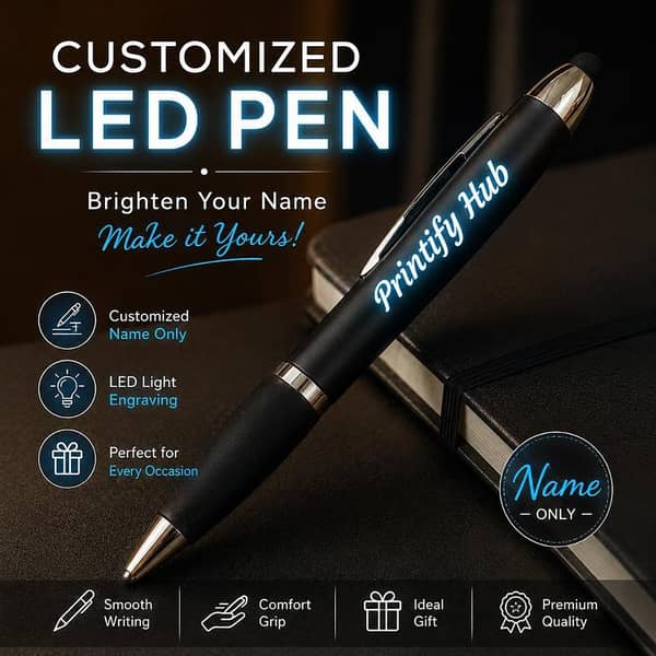 Customized LED Name Pen | Personalized Glowing Pen with Name | Unique Gift for Men & Women