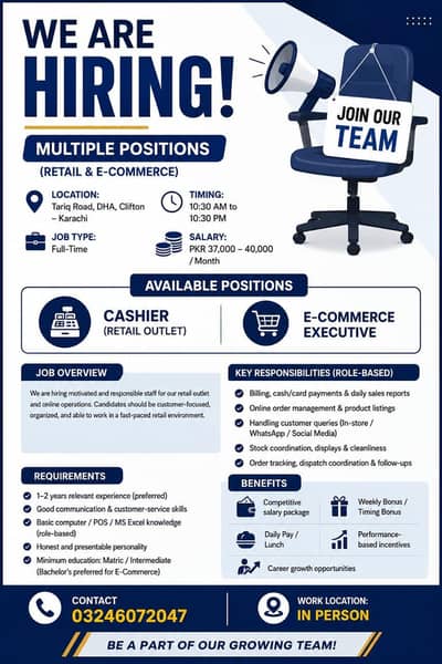 CASHIER & E-COMMERCE EXECUTIVE