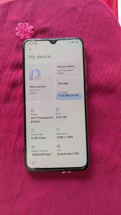Mi 9 transparent adition