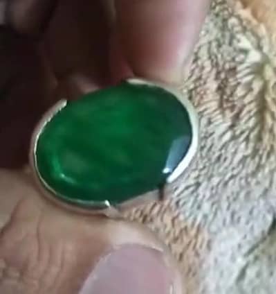 big size Irani زمرد (emerald )for sale  100 percent original in silver