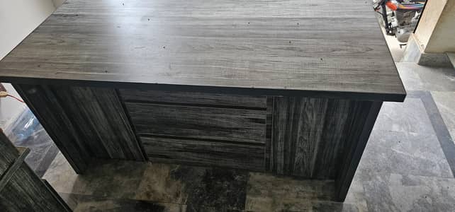 Office Reception Desk / Computer Table with Drawers Wooden Counter