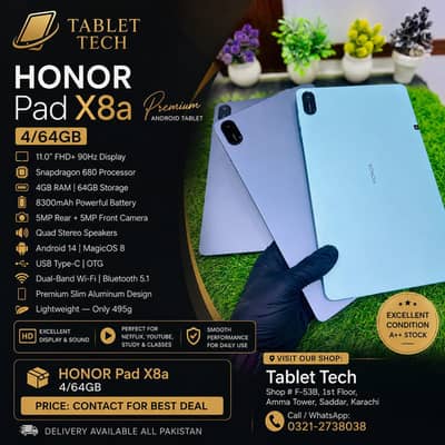 Honor Pad X8a 4GB & 64GB Snapdragon 680 | 8300 Mah Battery