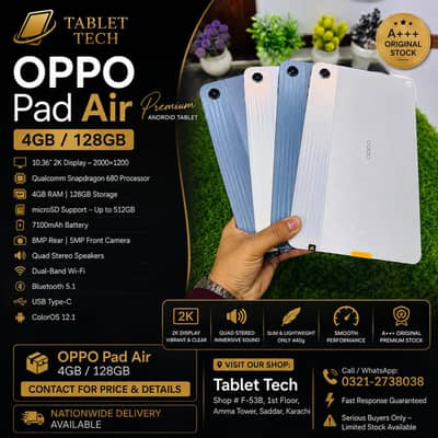 OPPO Pad Air 4GB/128GB | 10.36” 2K Display | Snapdragon 680