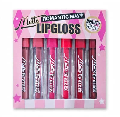 Matte Lip Gloss Set of 6 - Bold Red Shades - Long Lasting