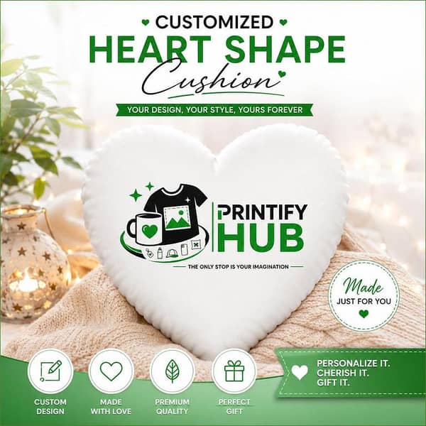Customized Heart Shape Cushion with Photo