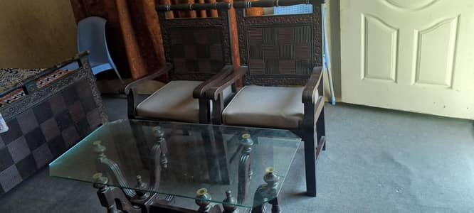2-Chairs & 1-Glass Table