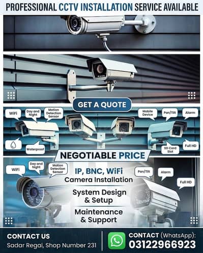 cctv camera instalation service available