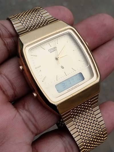 Citizen Dual Time Ana-Digi Gold Vintage Men's Watch