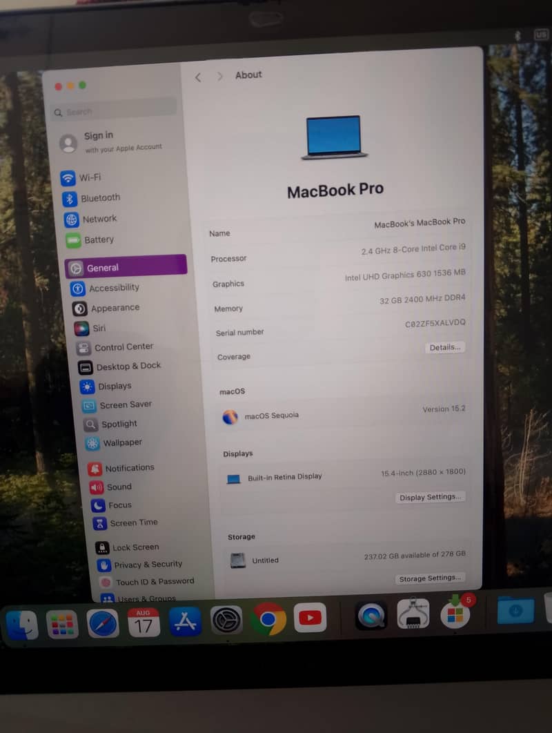 MacBook Pro Core i9 1