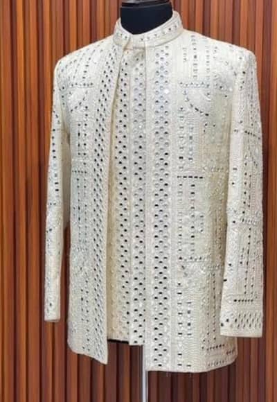 ROYAL WHITE MEN’S SHERWANI 