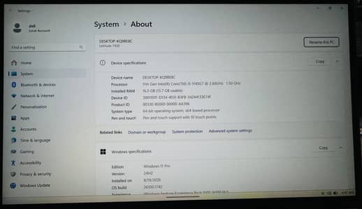 Dell i5 11 gen touch screen 360 rotation