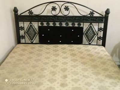 Double bed(iron) + Mattress(spring) for sale
