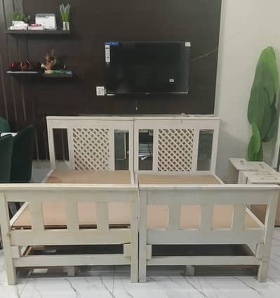 Solid Diyar wood beds without mattress