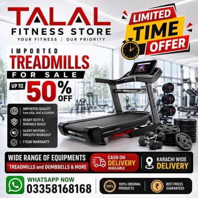 Imported treadmills ,exersice cycle and home gym equipments for sale