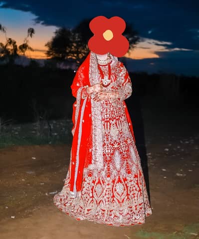Bridal lehnga fresh red color