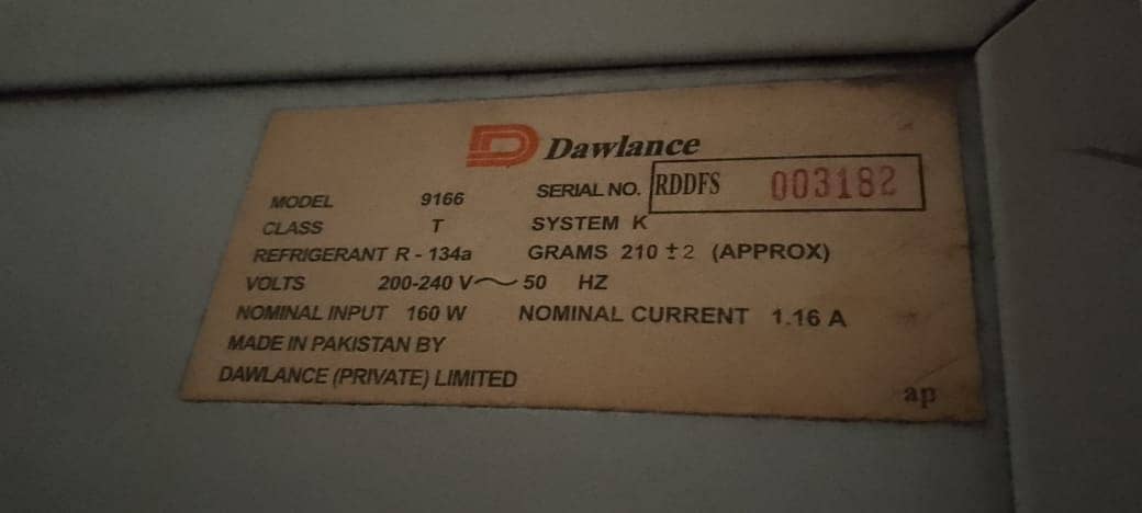 Dawlance Refrigerator 0