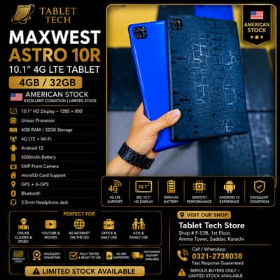 MAXWEST Astro 10R 4GB/32GB | 10.1” 4G LTE Tablet | Android 12